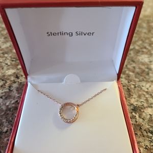 Plated Rose Gold diamond necklace